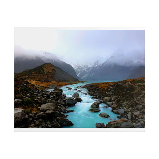 Unique New Zealand Landscape Painting Poster 10″ x 8″ (Horizontal) Matte