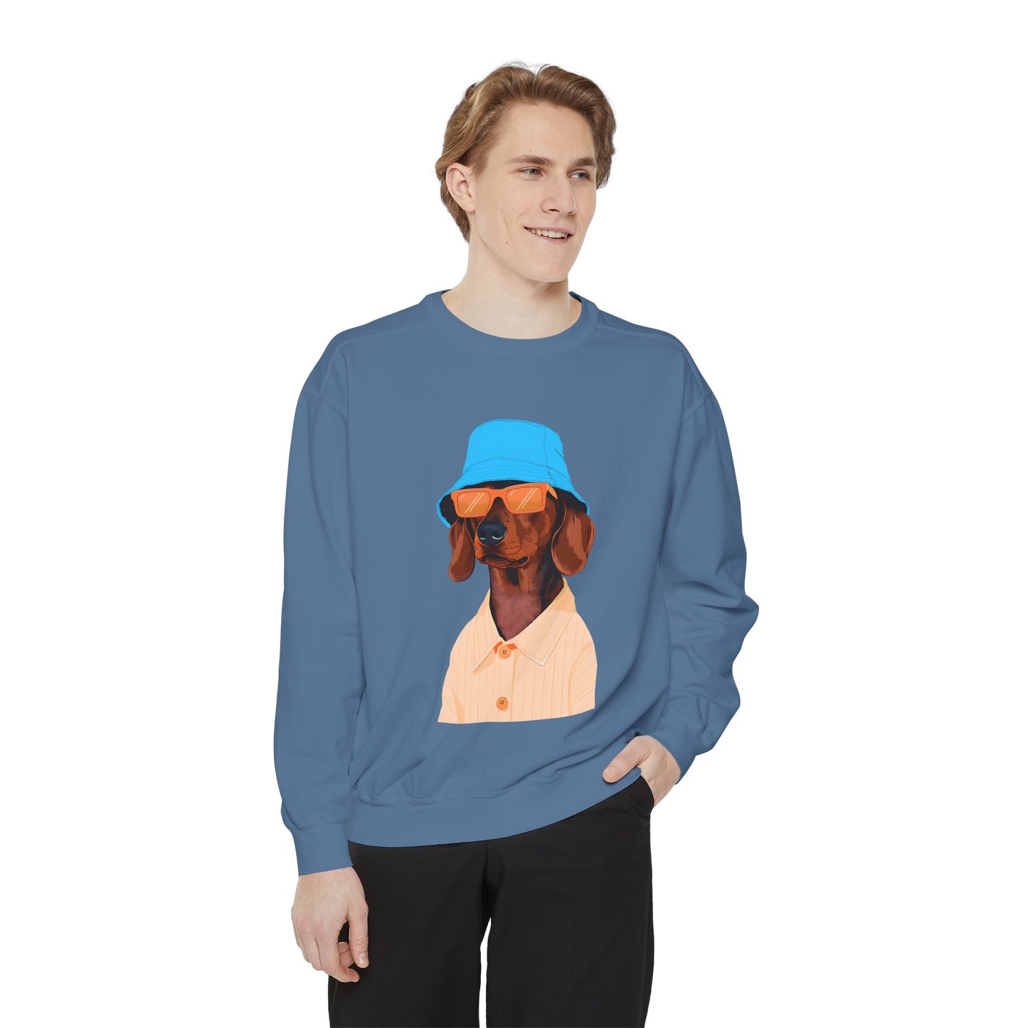 Cool Dog in Floppy Hat Sweatshirt