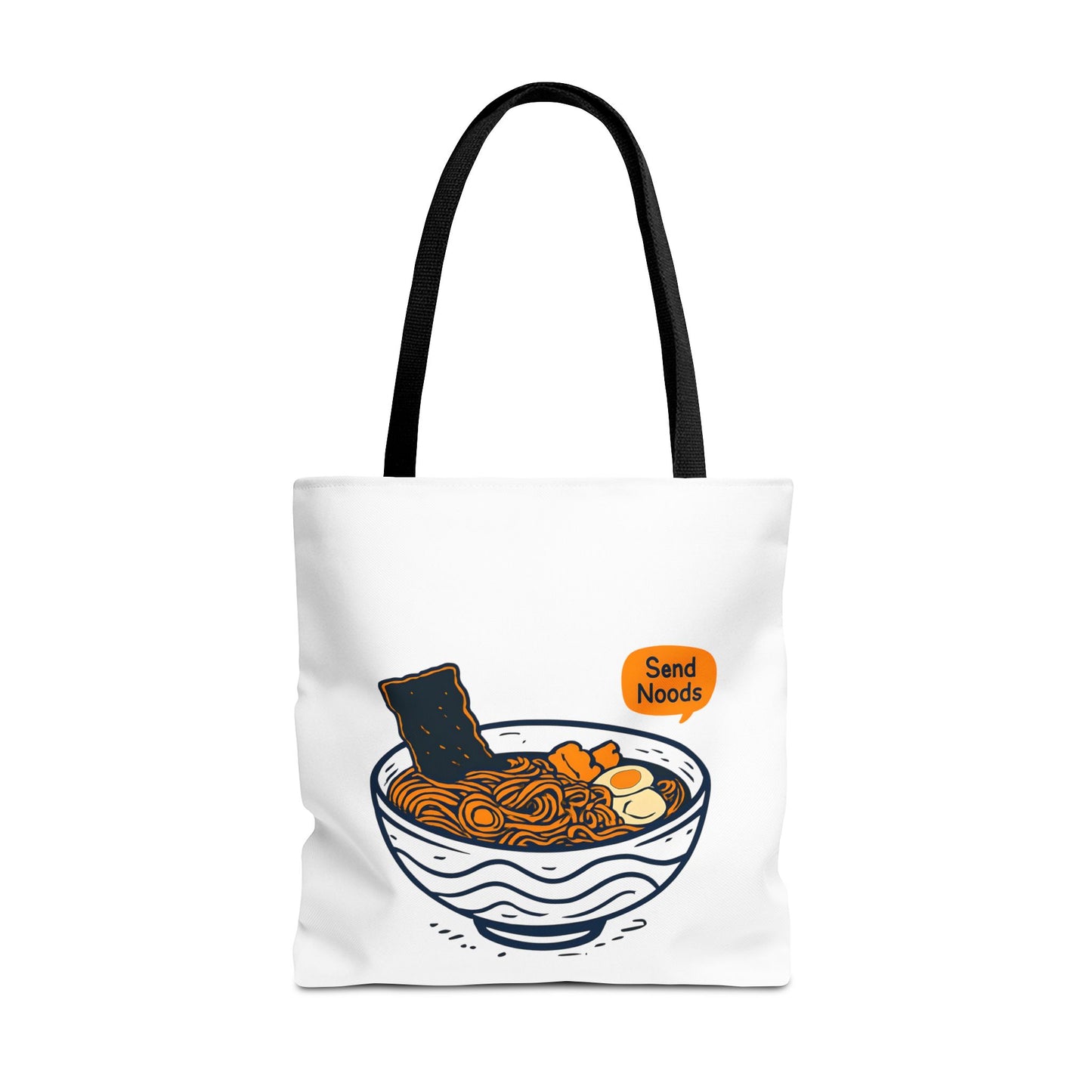 Funny Ramen Tote Bag 18" × 18'' Black