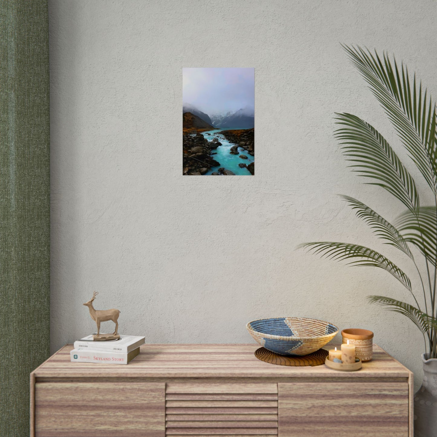 Mount Cook Glacial River Wall Art, NZ Hooker Valley Scenic Print