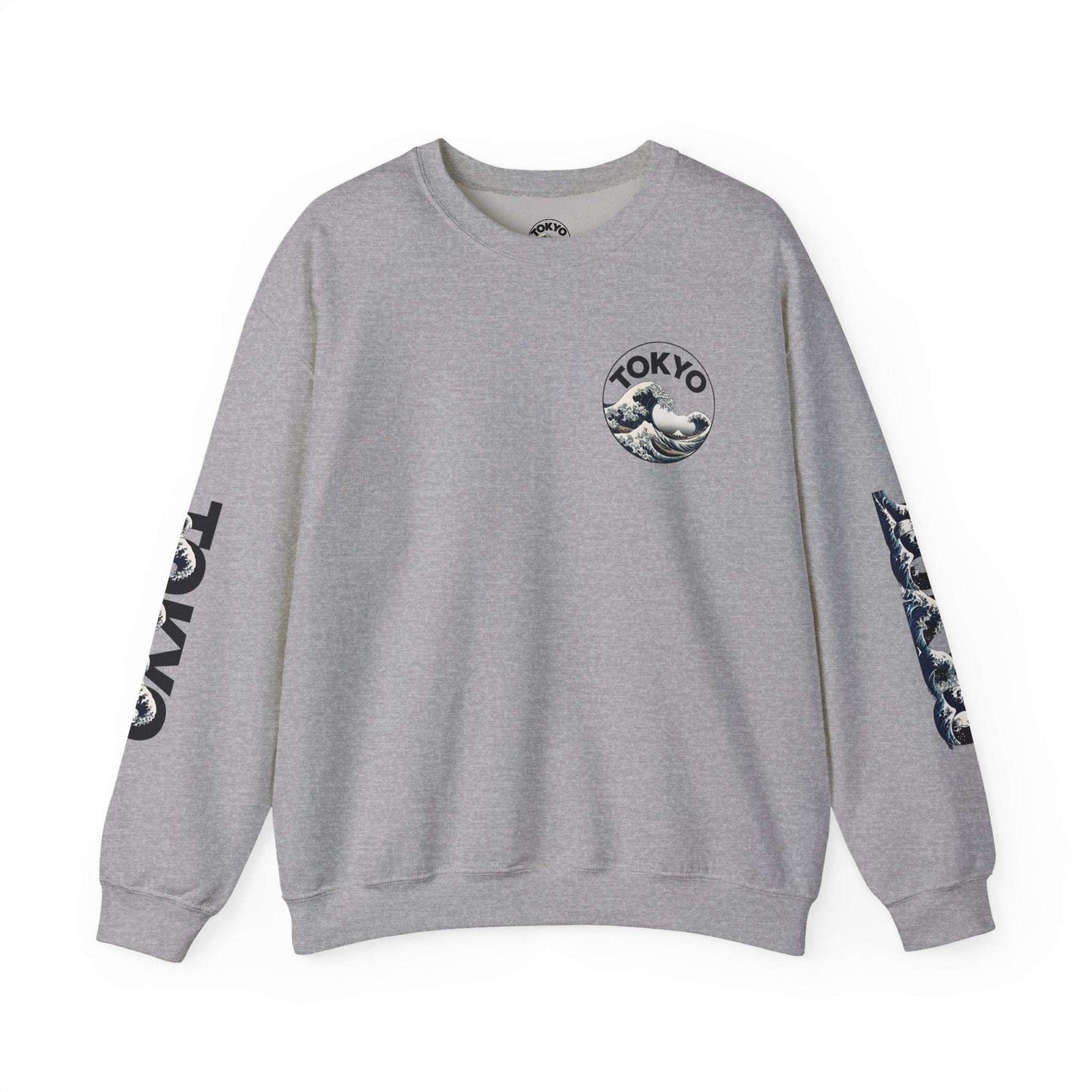 Tokyo Wave Unisex Heavy Blend Crewneck Sweatshirt Sport Grey
