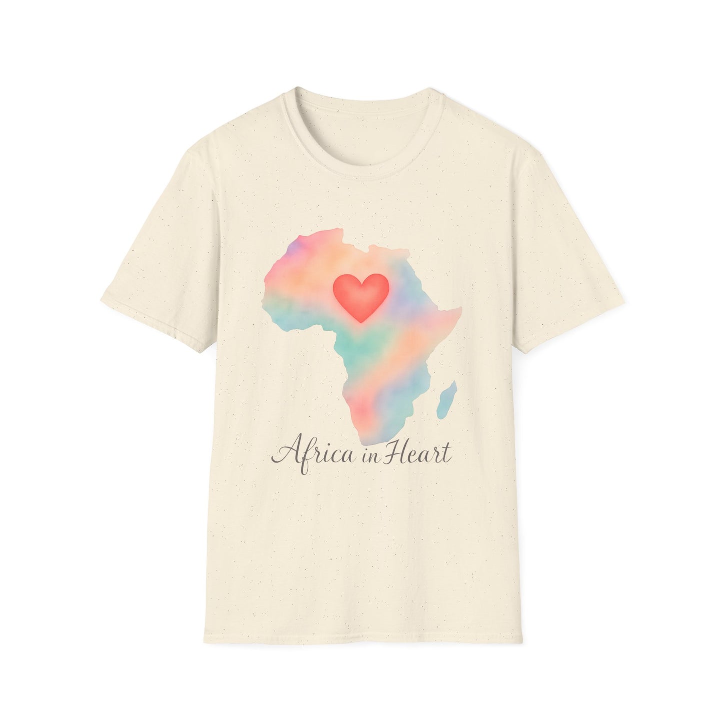 Africa Map Watercolor T-Shirt Natural