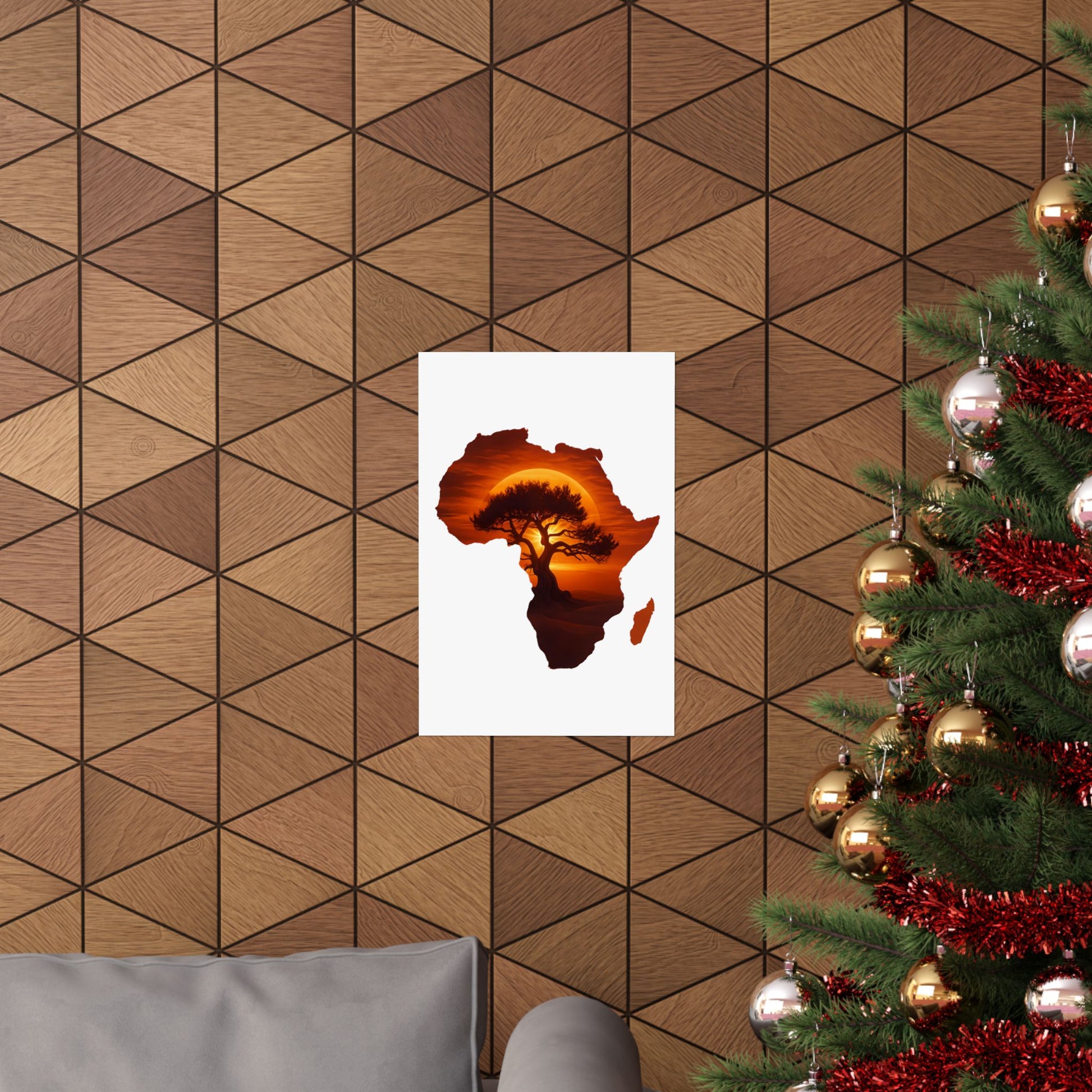 Unique Africa Map Sunset Poster
