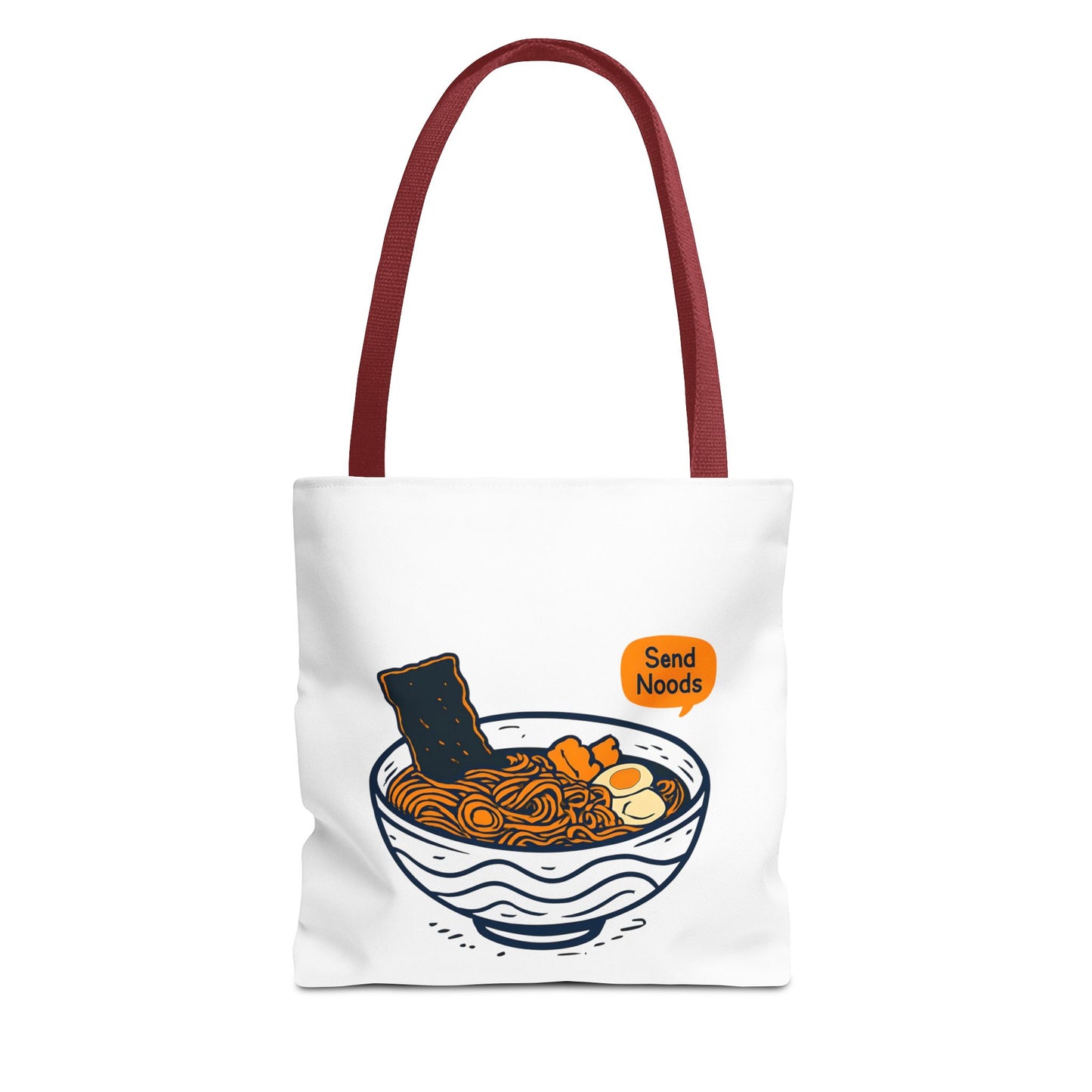 Funny Ramen Tote Bag 13" × 13'' Red