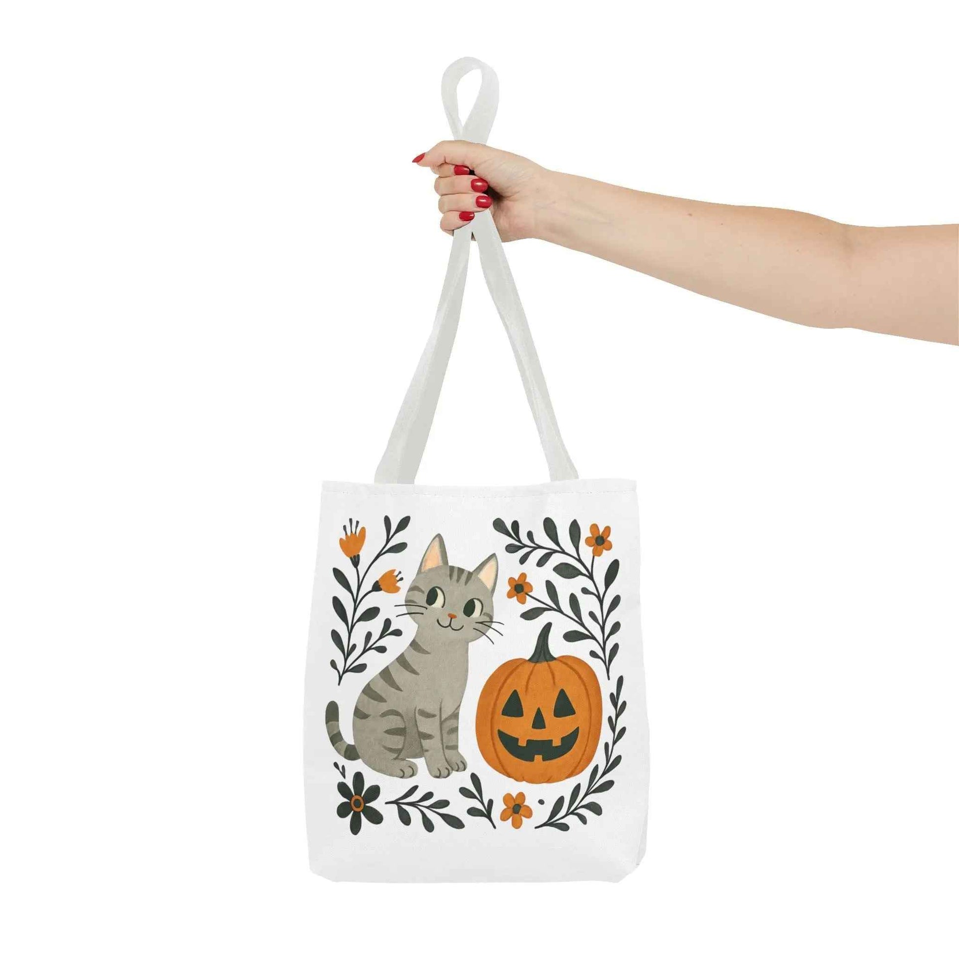 Adorable Cat Pumpkin Tote Bag