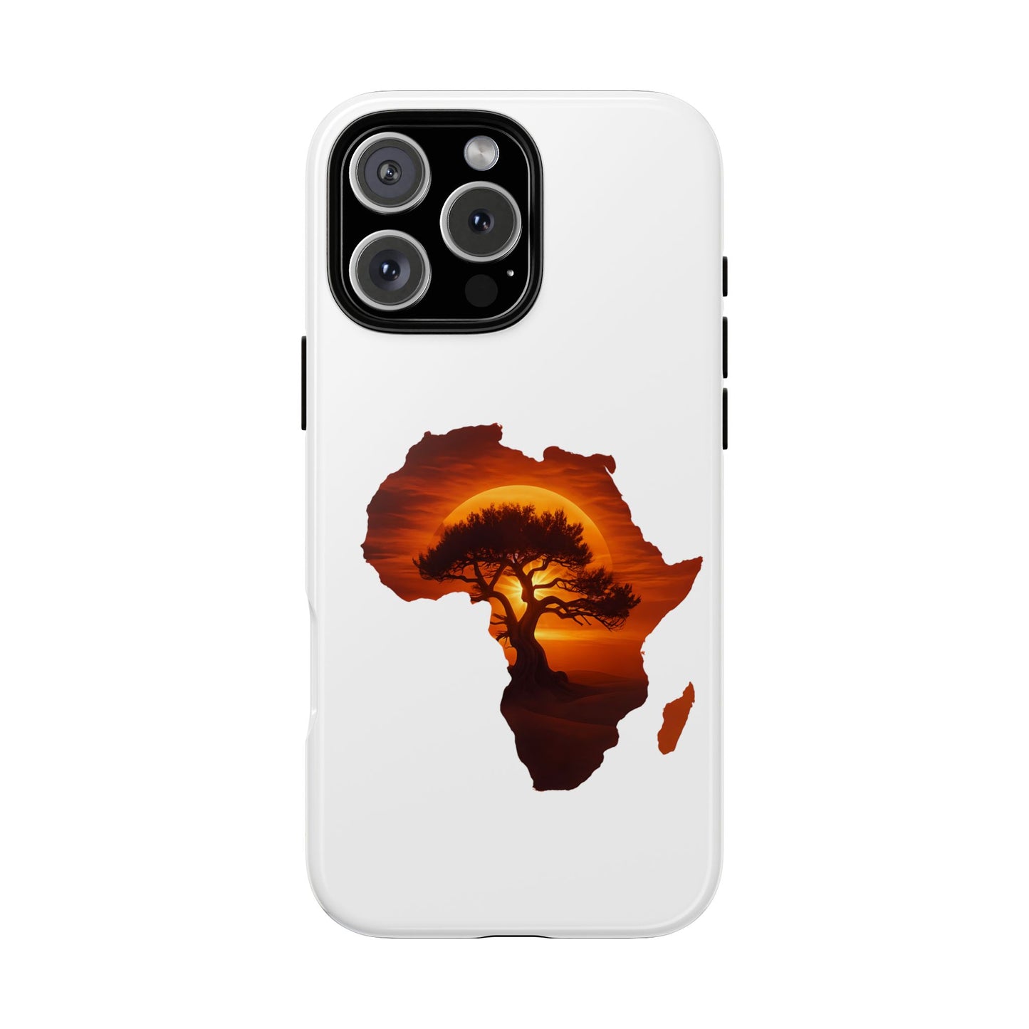 Unique Africa Map Sunset Phone Case iPhone 16 Pro Max Glossy