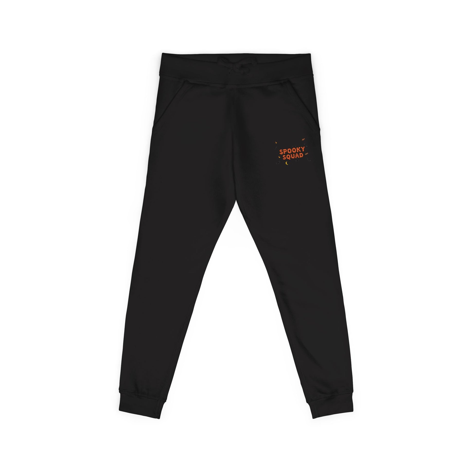 Embroidered Unisex Fleece Sweatpants with Spooky Squad Halloween Design