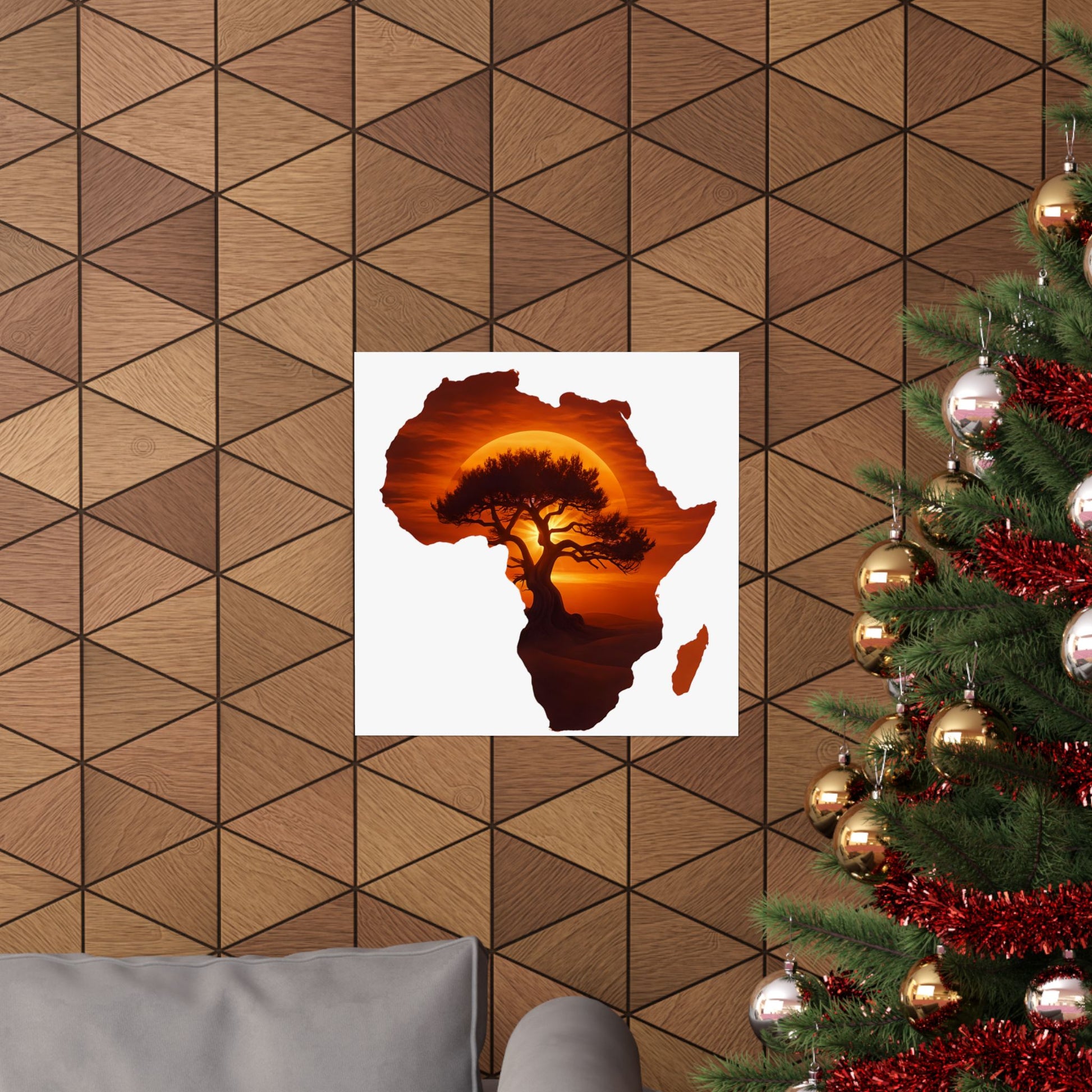 Unique Africa Map Sunset Poster