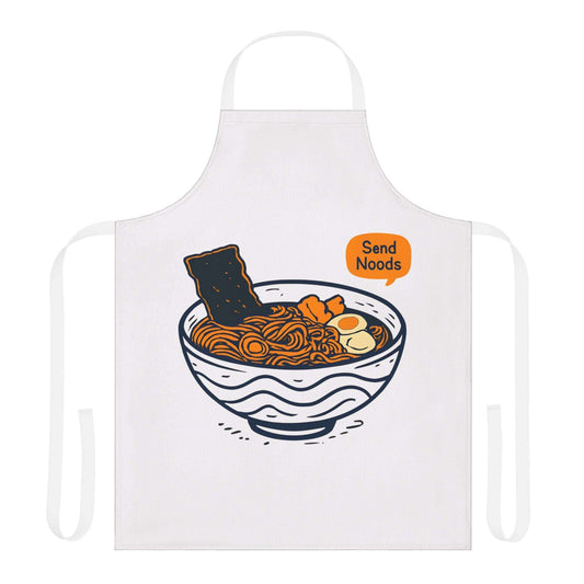Funny Send Noods Ramen Apron One size White