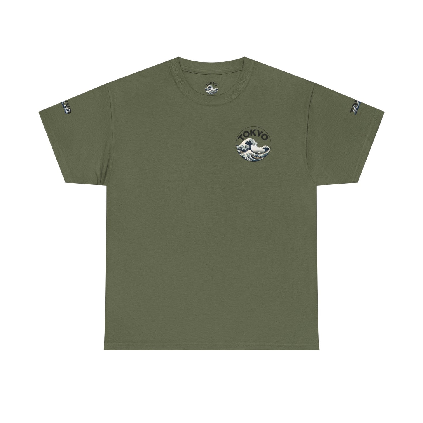 Tokyo Wave Graphic Tee Military Green