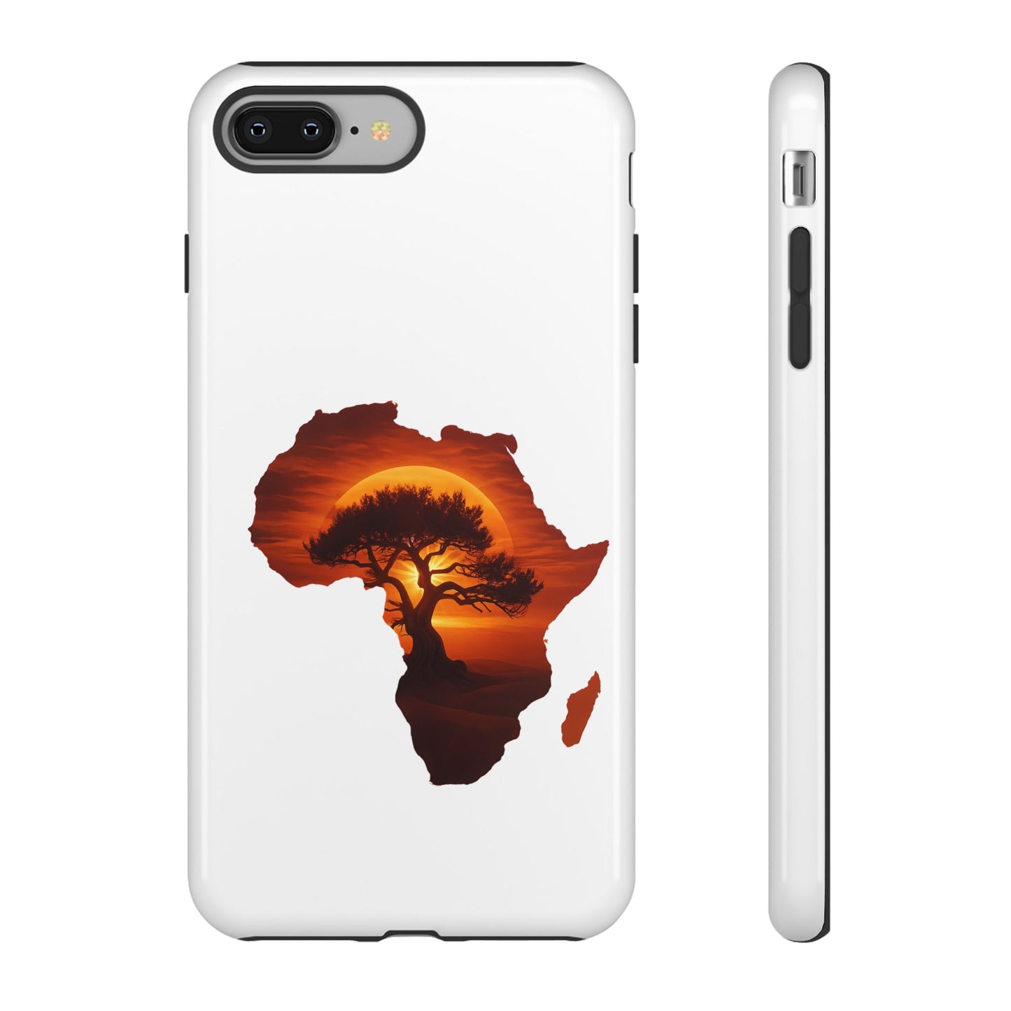 Unique Africa Map Sunset Phone Case iPhone 8 Plus Glossy