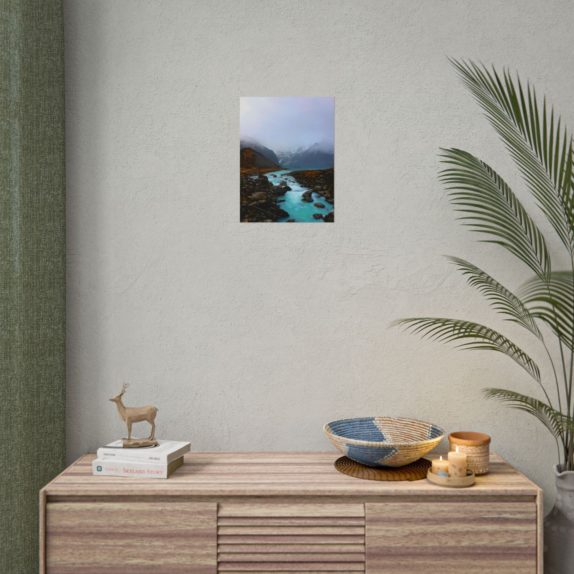 Mount Cook Glacial River Wall Art, NZ Hooker Valley Scenic Print