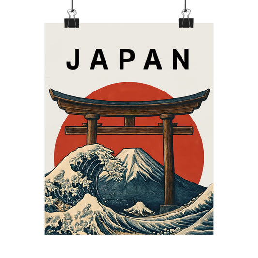 Japanese Wave Art Poster 8" x 10" Matte