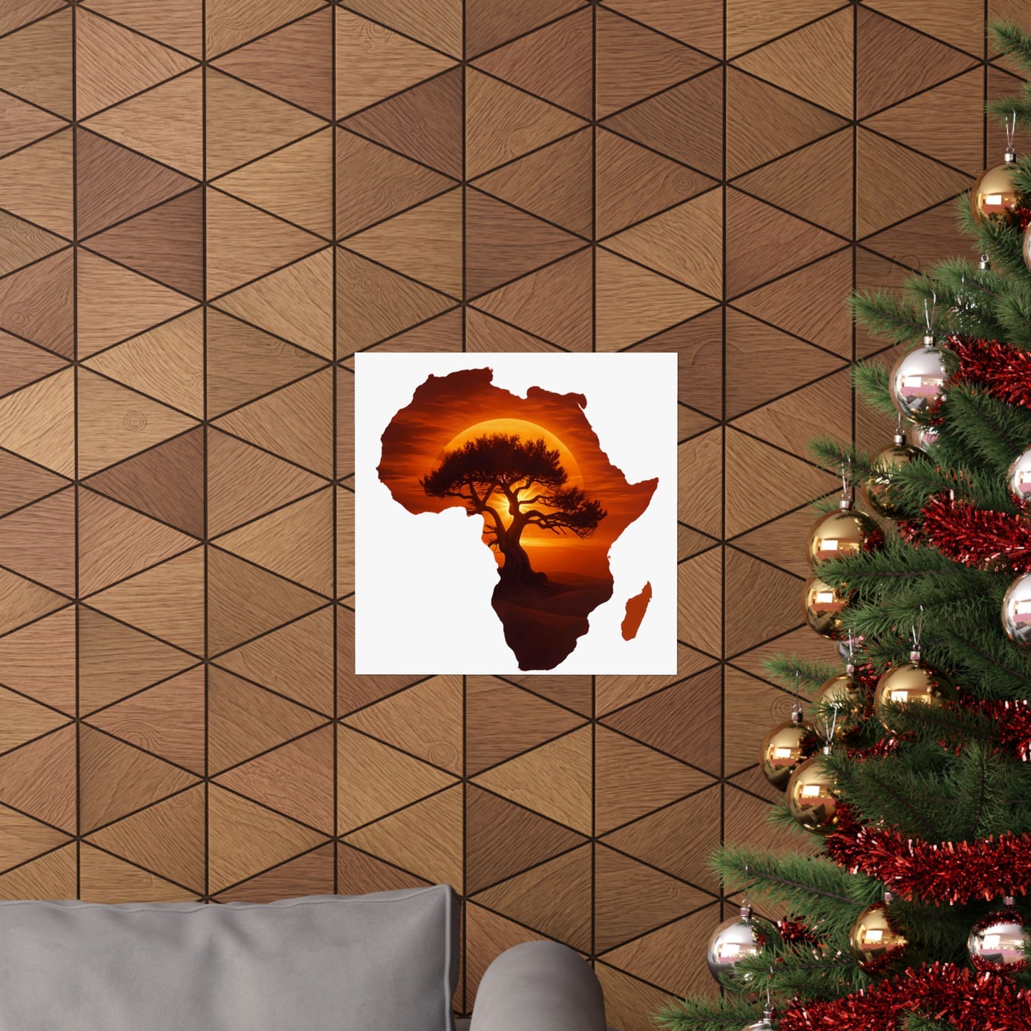 Unique Africa Map Sunset Poster