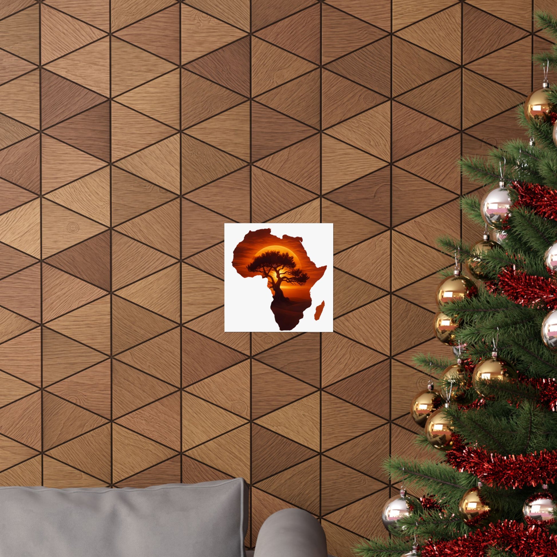 Unique Africa Map Sunset Poster