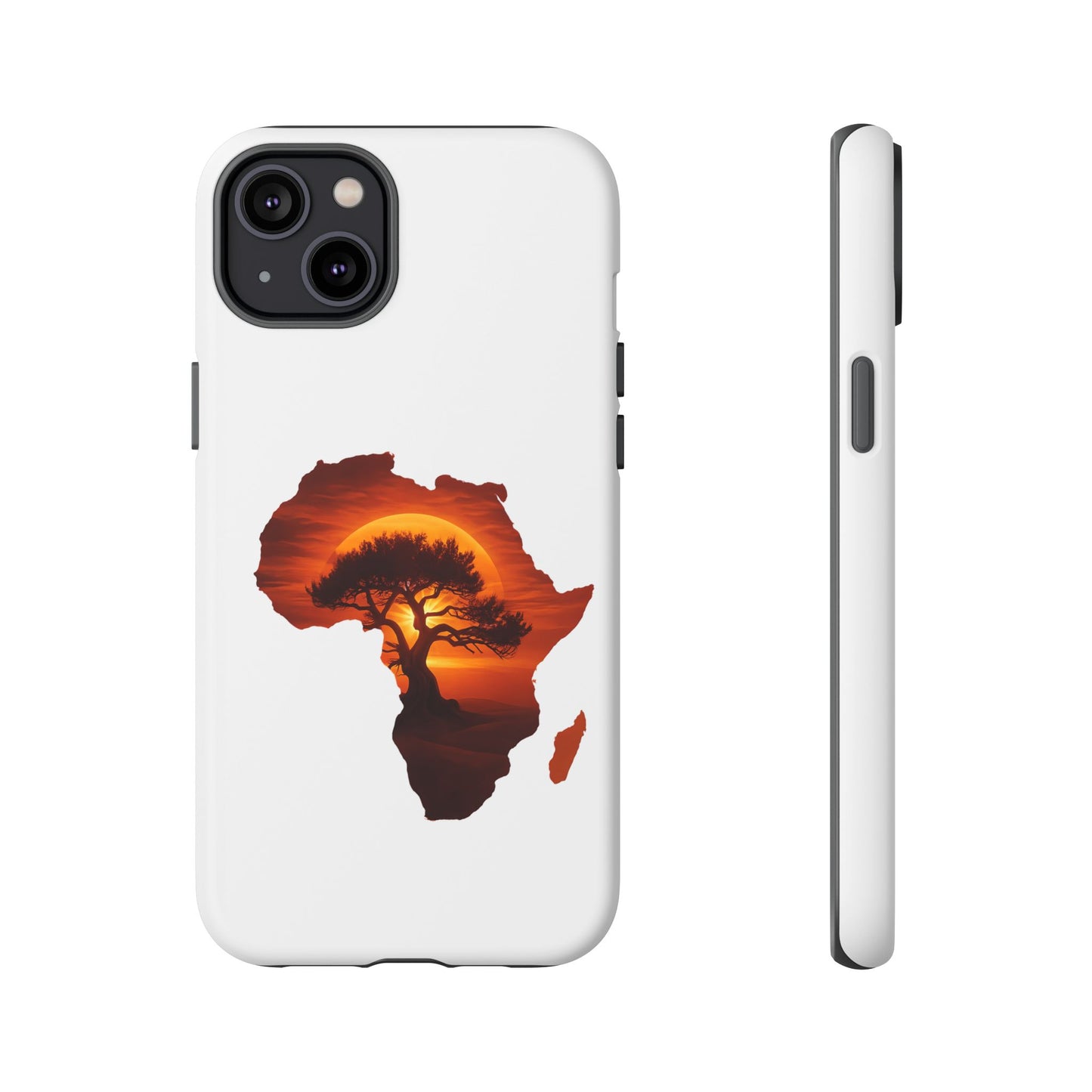 Unique Africa Map Sunset Phone Case iPhone 14 Plus Matte