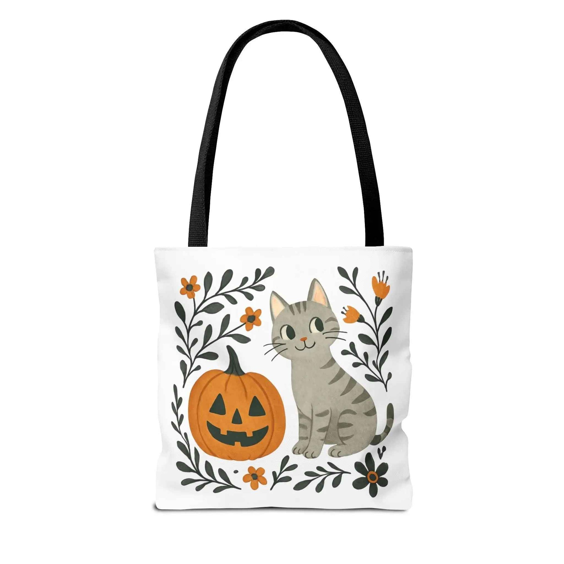 Adorable Cat Pumpkin Tote Bag