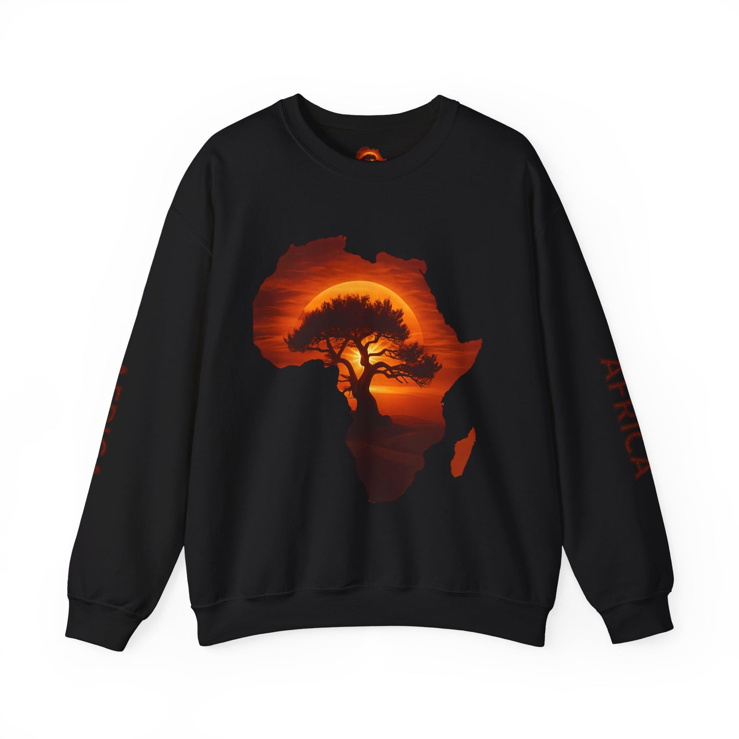Unique Africa Map Sunset Sweatshirt Black