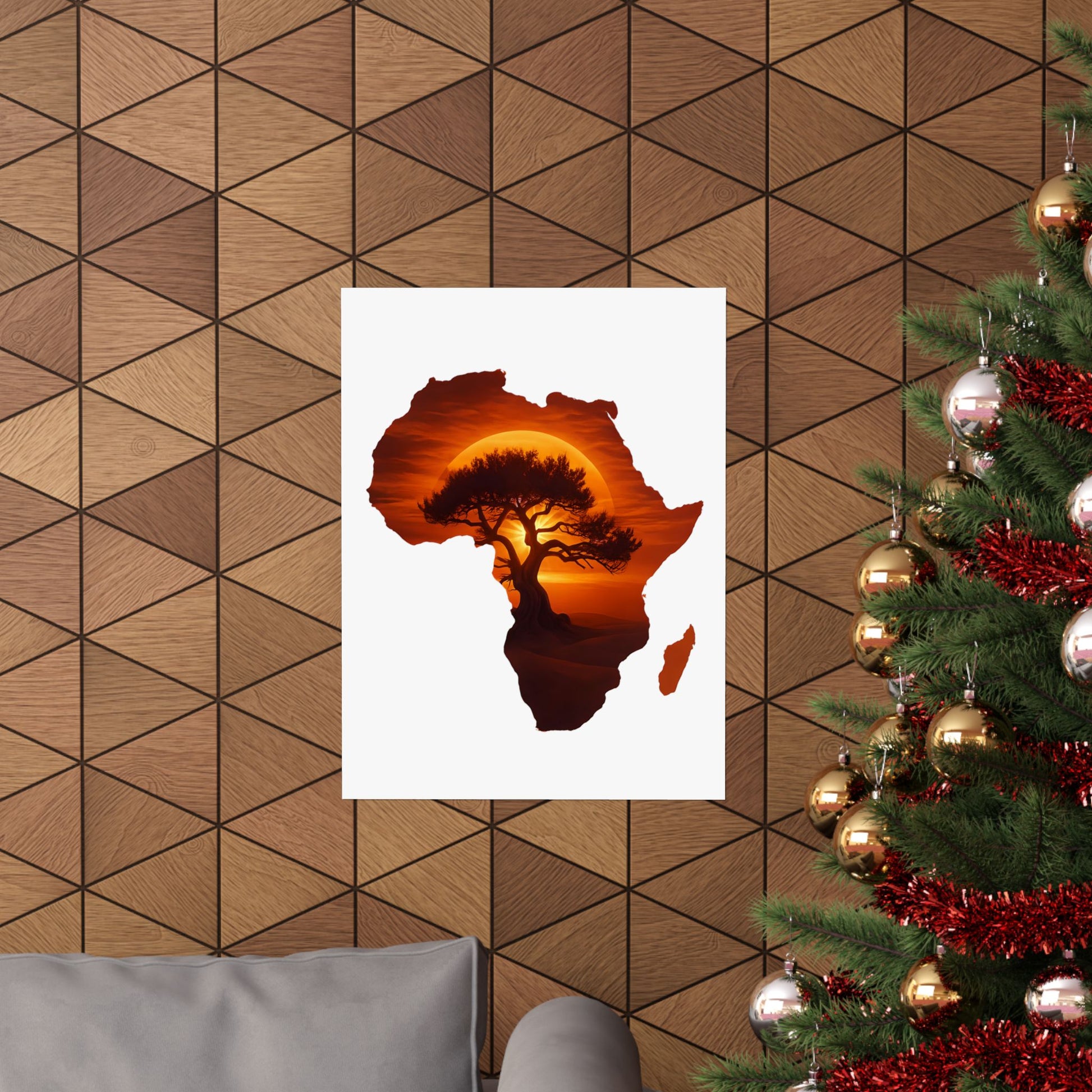 Unique Africa Map Sunset Poster
