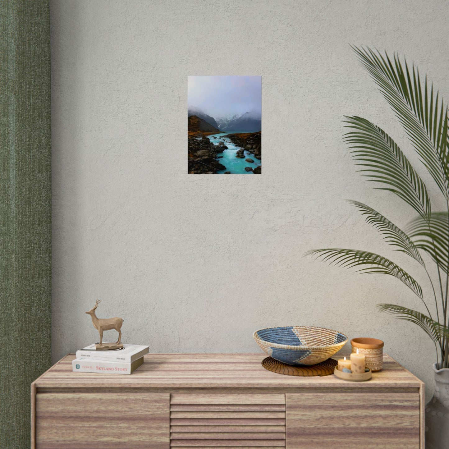 Mount Cook Glacial River Wall Art, NZ Hooker Valley Scenic Print