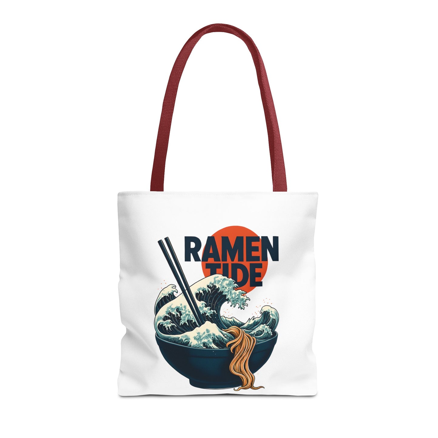 Ramen Tide Tote Bag 16" × 16'' Red