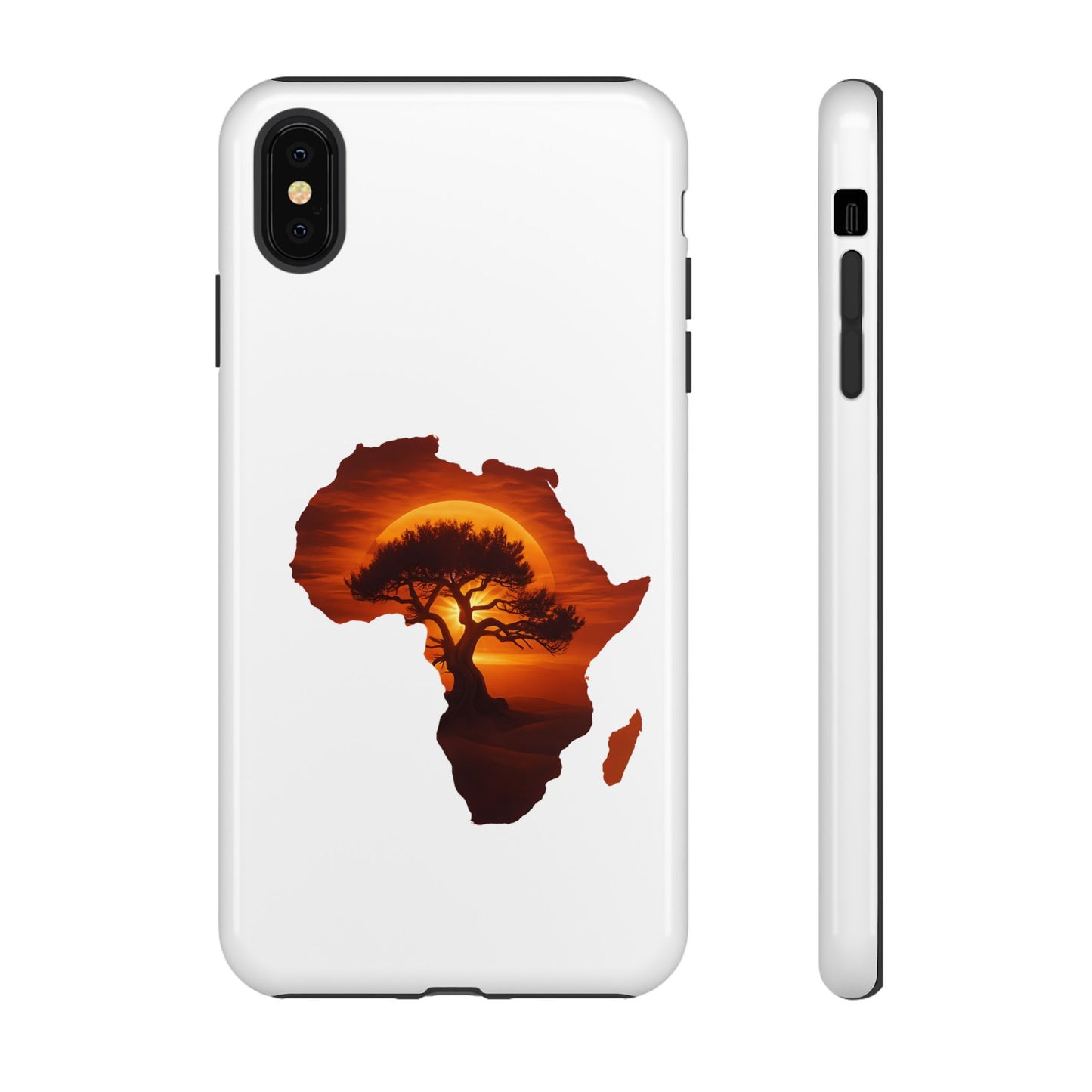 Unique Africa Map Sunset Phone Case iPhone XS MAX Glossy