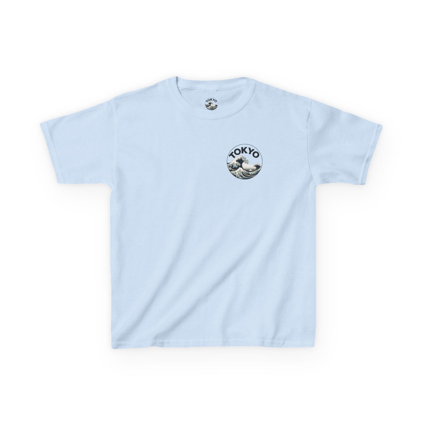 Tokyo Waves Kids Tee - Casual T-Shirt for Boys & Girls Light Blue