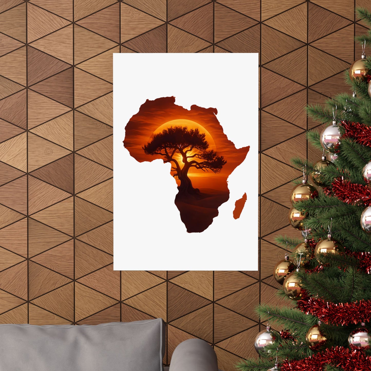 Unique Africa Map Sunset Poster