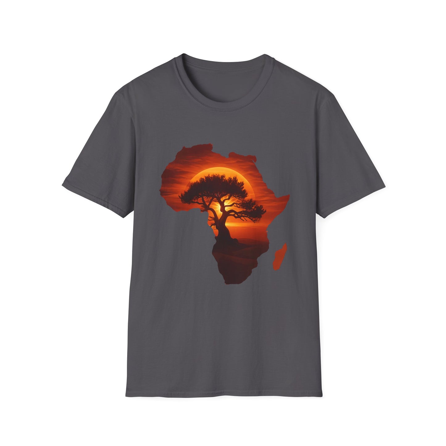 Unique Africa Map T-Shirt Charcoal