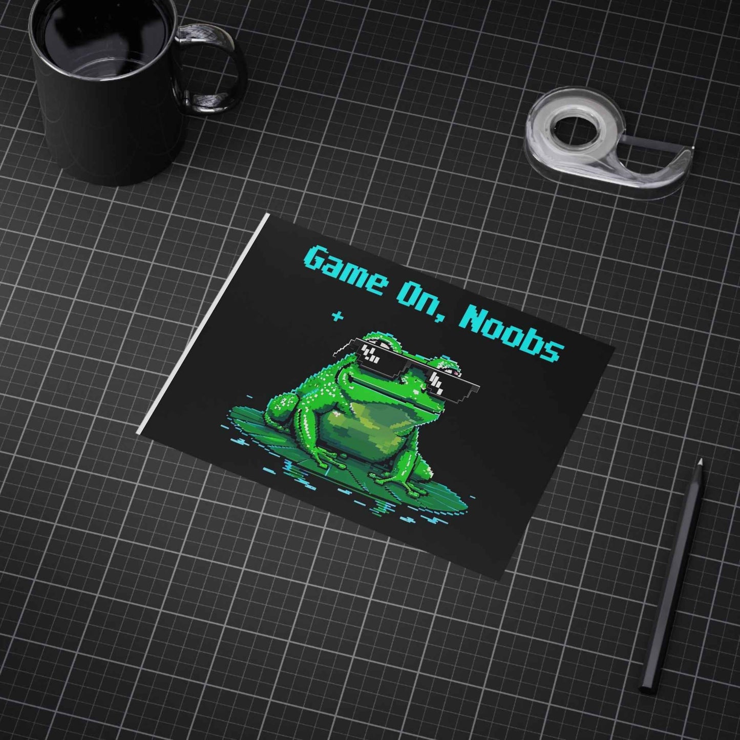 Gaming Frog Art Print | Unframed Wall Decor for Gamer Rooms