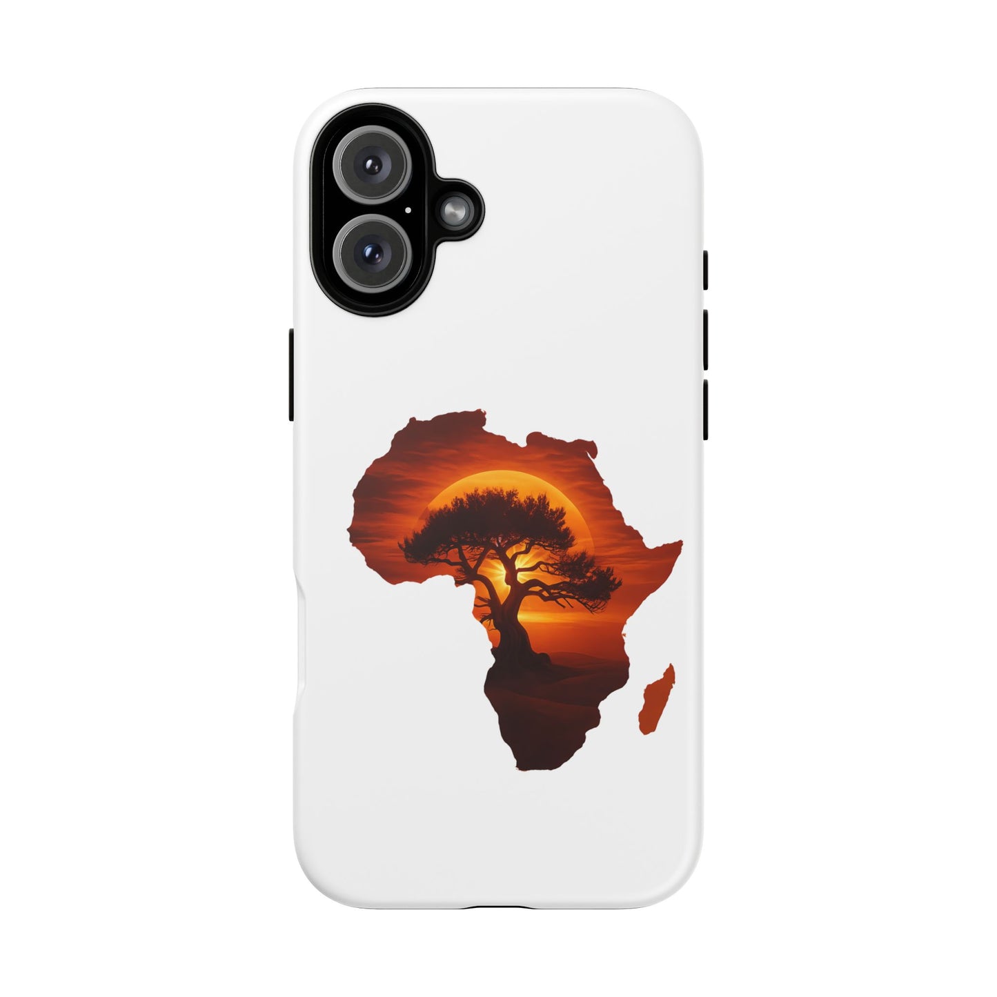 Unique Africa Map Sunset Phone Case iPhone 16 Plus Matte