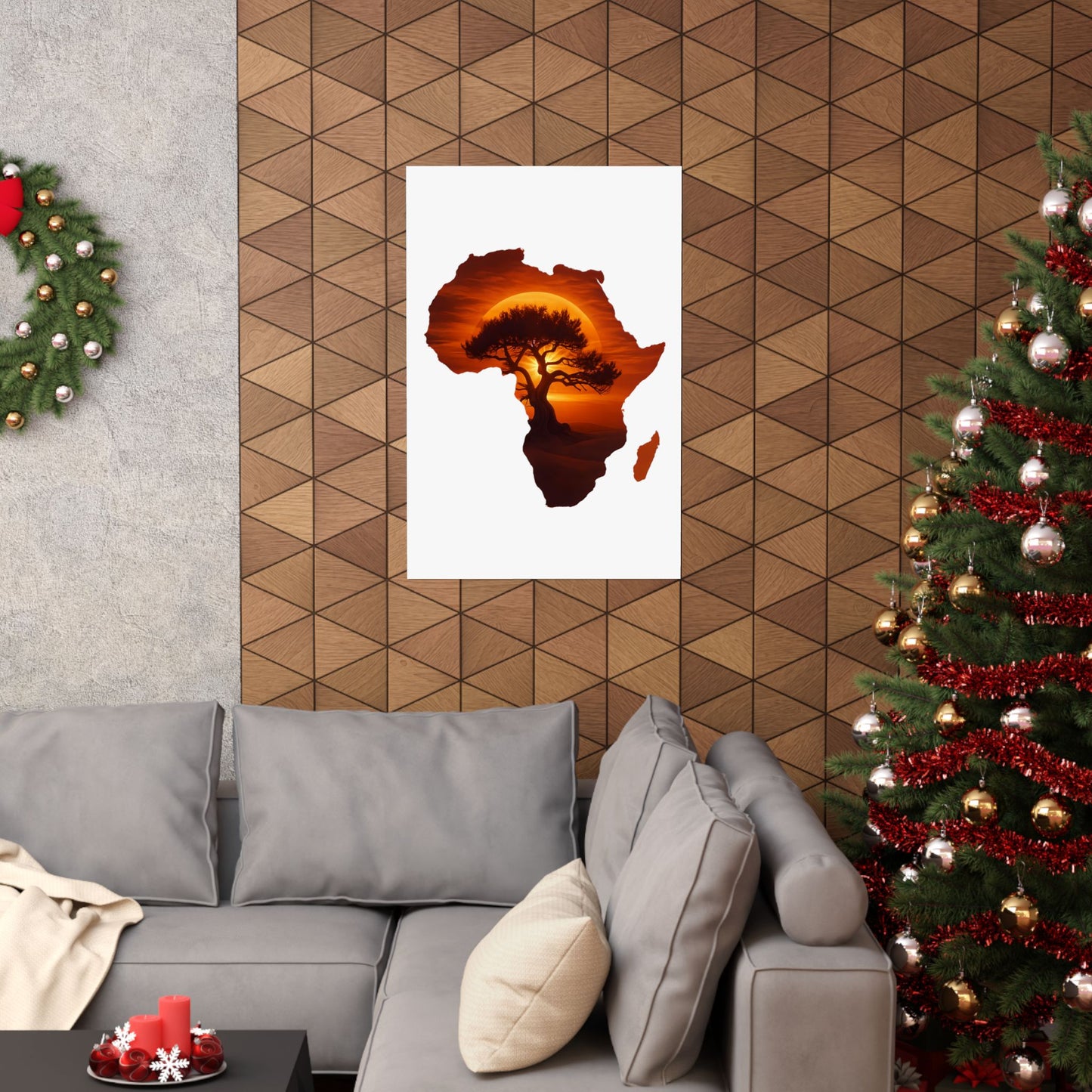 Unique Africa Map Sunset Poster