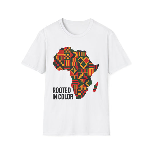 Africa Map Rooted in Color Unisex T-Shirt White
