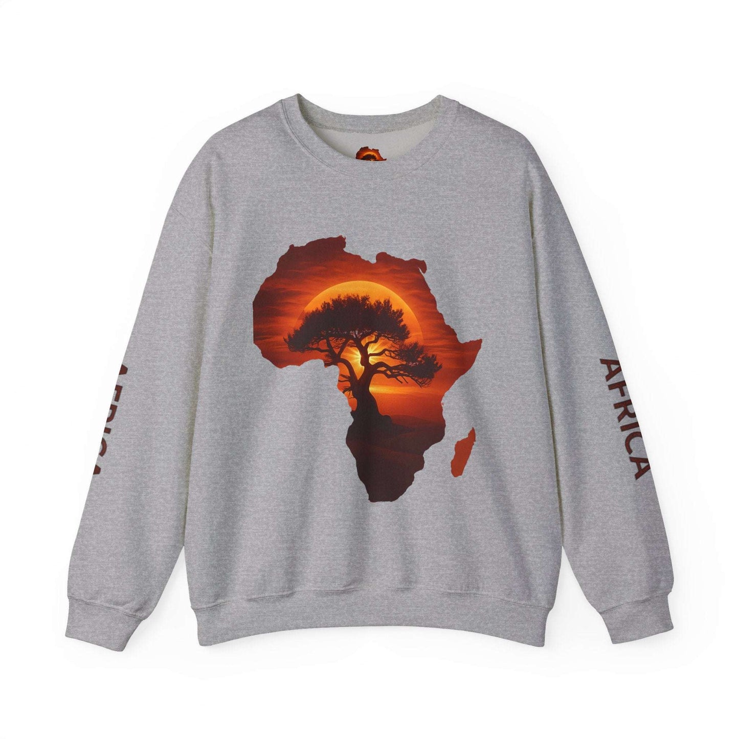 Unique Africa Map Sunset Sweatshirt Sport Grey