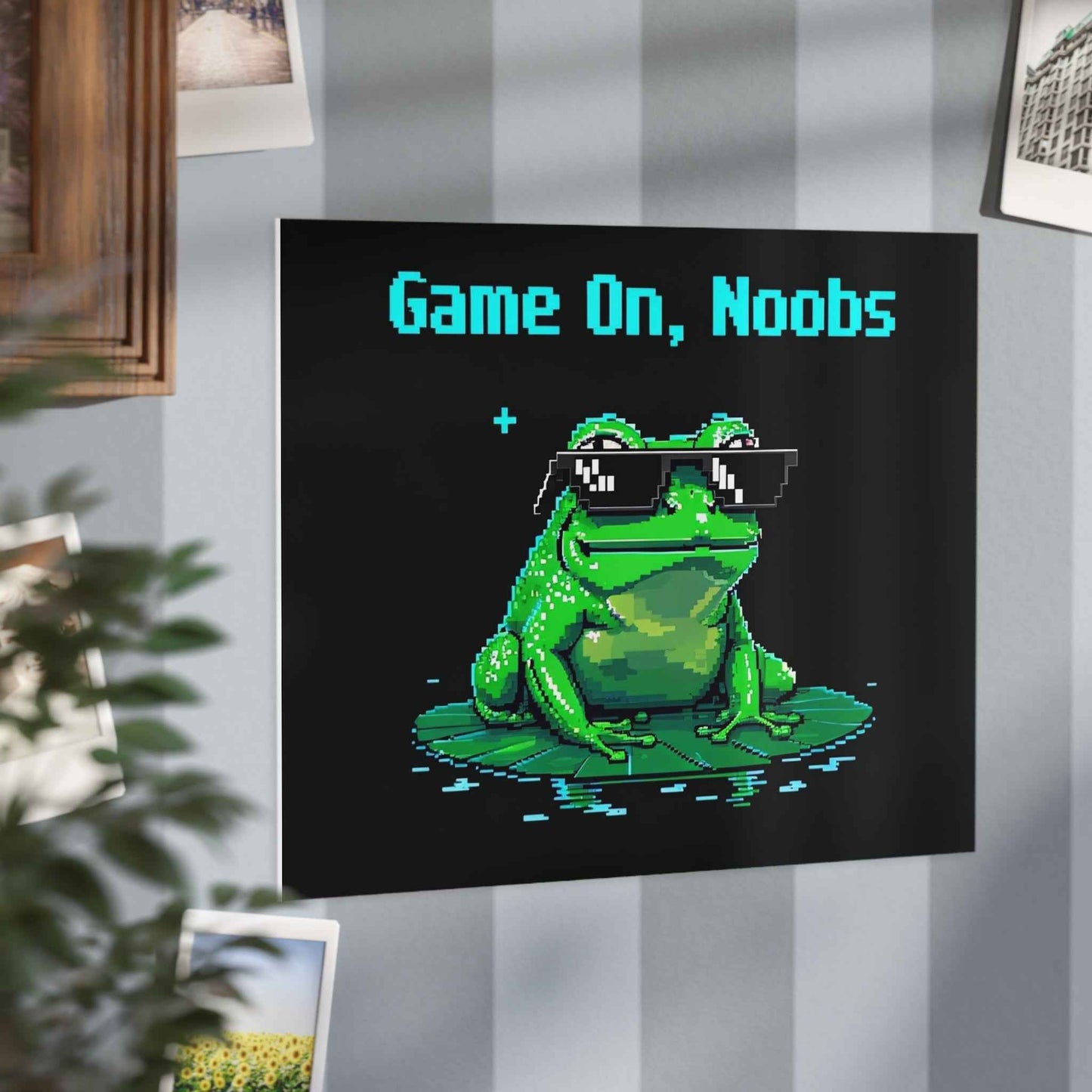 Gaming Frog Art Print | Unframed Wall Decor for Gamer Rooms