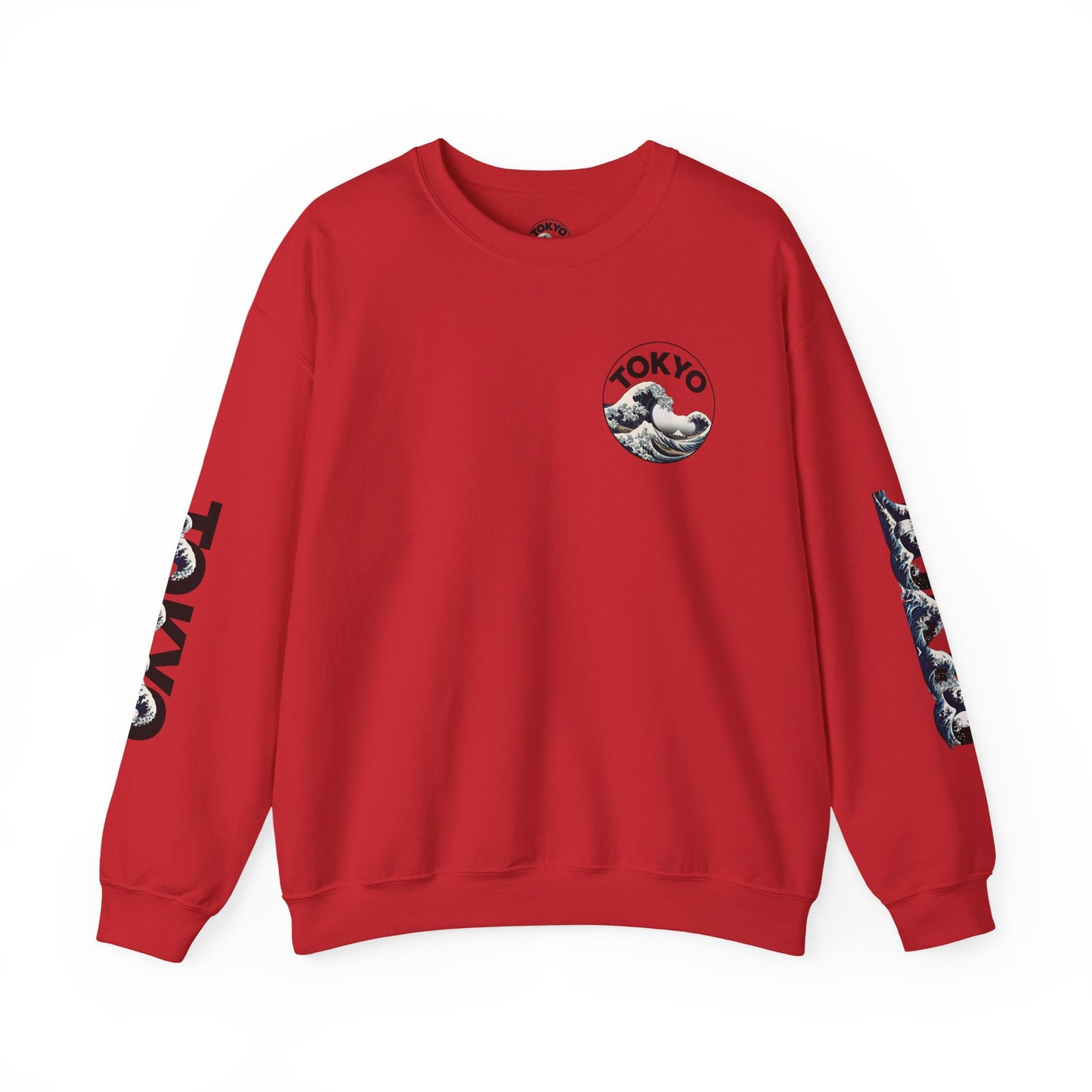 Tokyo Wave Unisex Heavy Blend Crewneck Sweatshirt Red