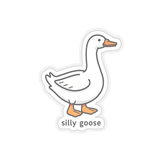 Silly Goose Stickers 2" × 2" Transparent
