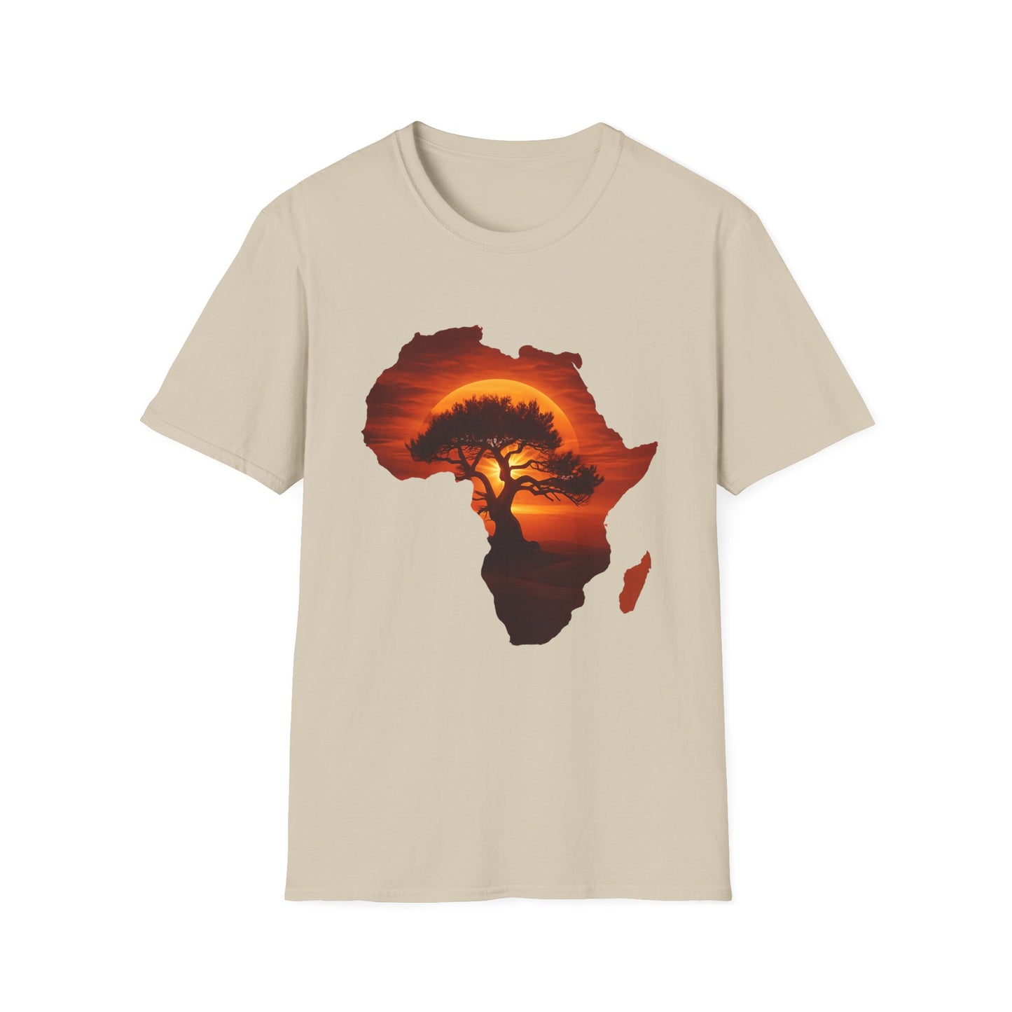 Unique Africa Map T-Shirt Sand