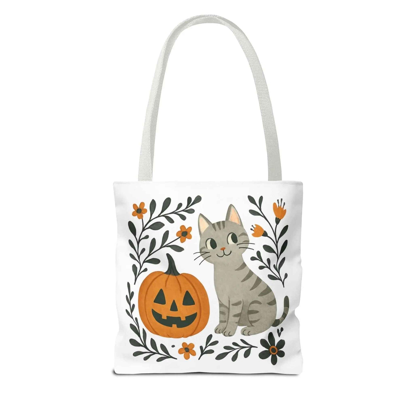 Adorable Cat Pumpkin Tote Bag
