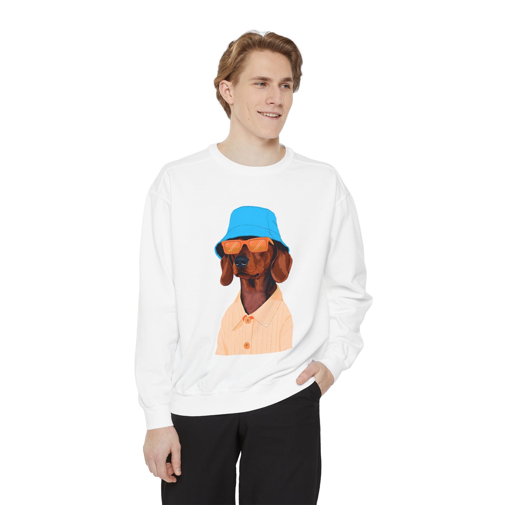 Cool Dog in Floppy Hat Sweatshirt
