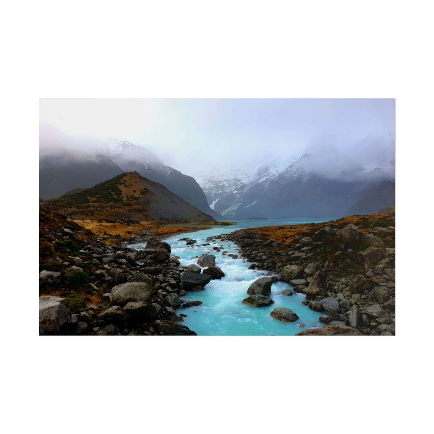 Unique New Zealand Landscape Painting Poster 36" x 24" (Horizontal) Matte