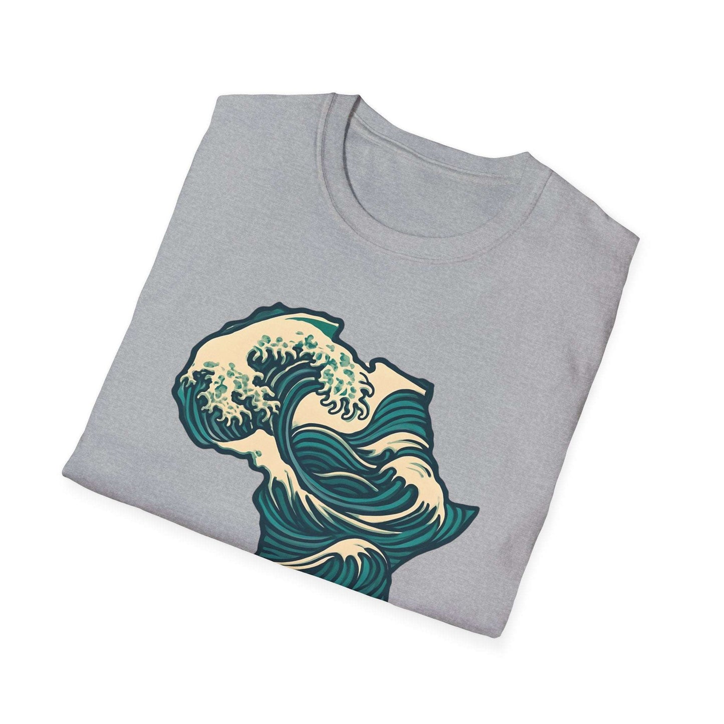 Waves of Afrika T-Shirt, Unique African Map Art Tee