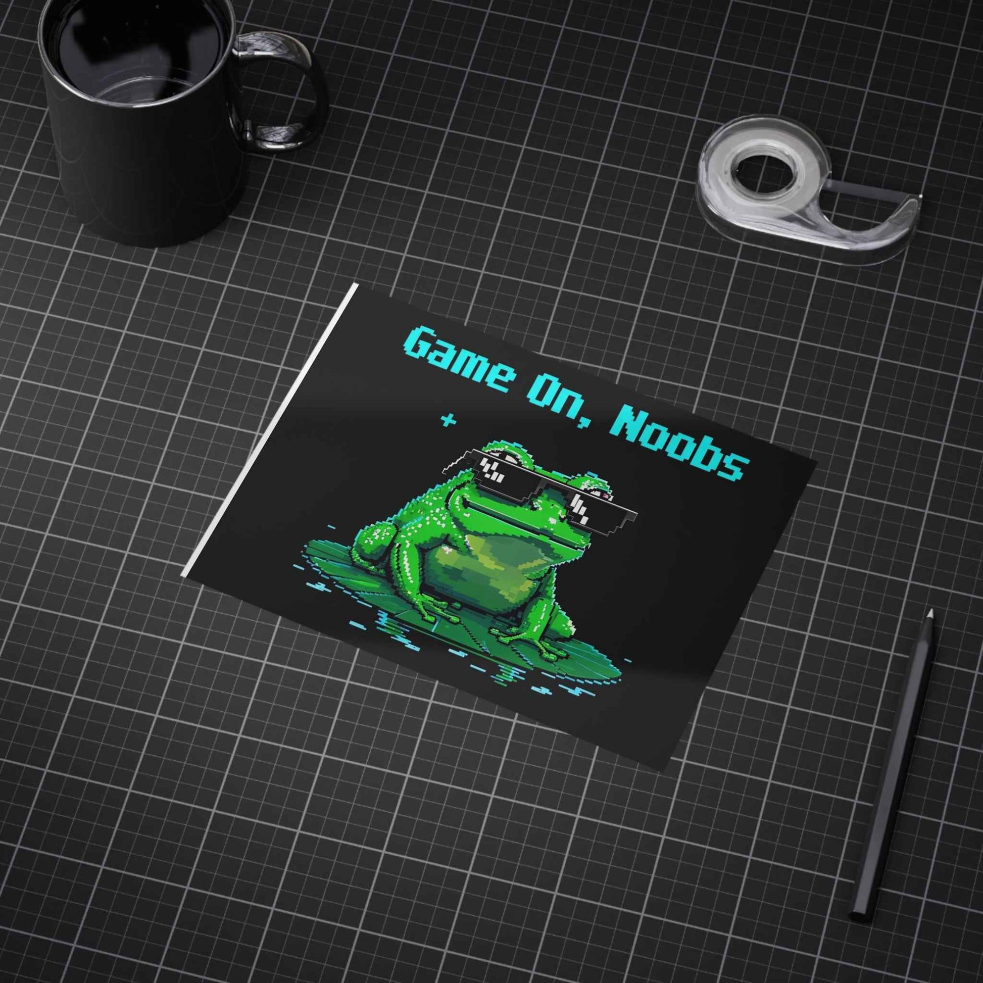 Gaming Frog Art Print | Unframed Wall Decor for Gamer Rooms