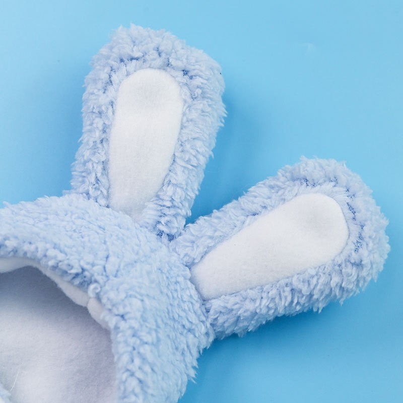 Pet Hat with Rabbit Ears Hat Moon Blue Rabbit cotton wool M head circumference 28-35cm