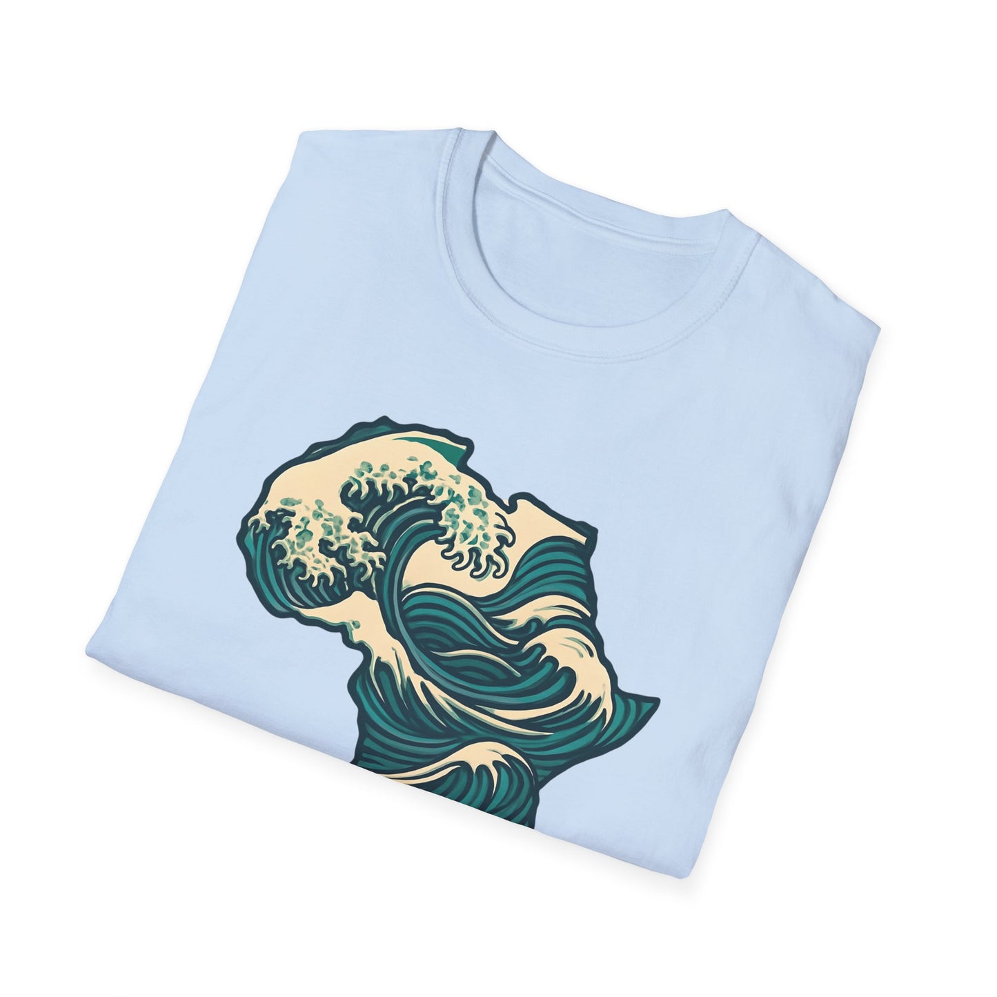 Waves of Afrika T-Shirt, Unique African Map Art Tee