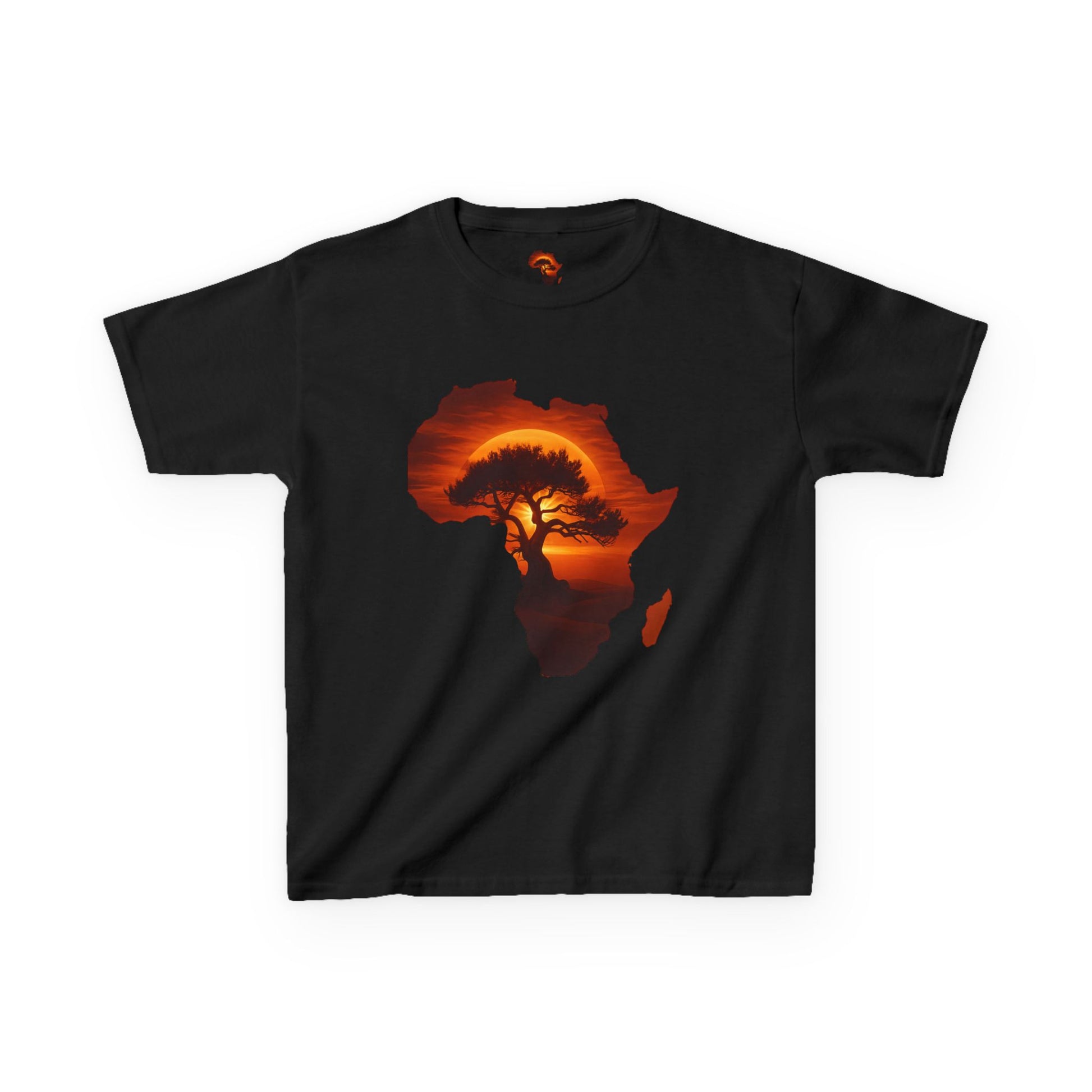Unique Africa Map Kids Tee Black