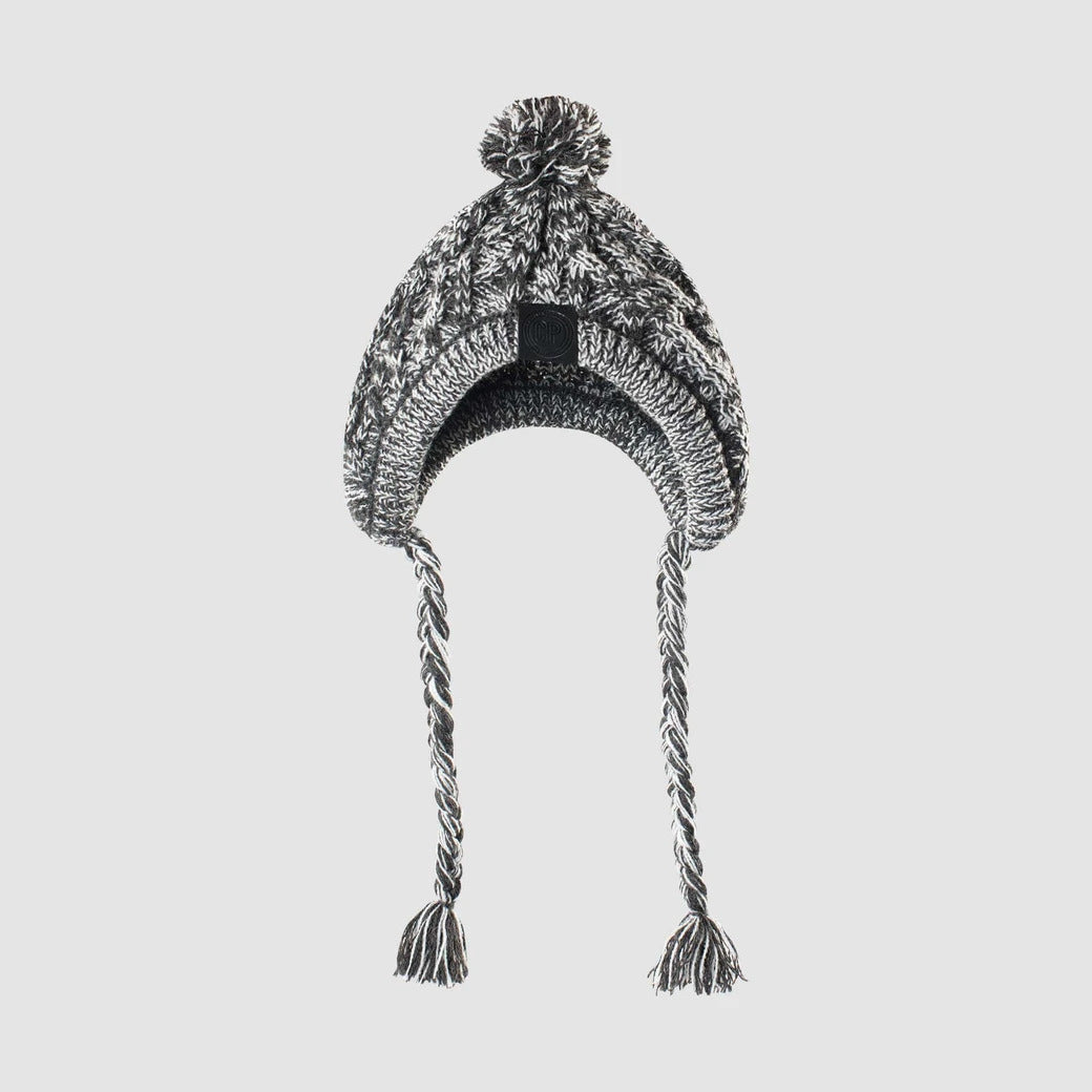 Knitted Puffy Dog Hat Grey Spot M head circumference 41-51cm