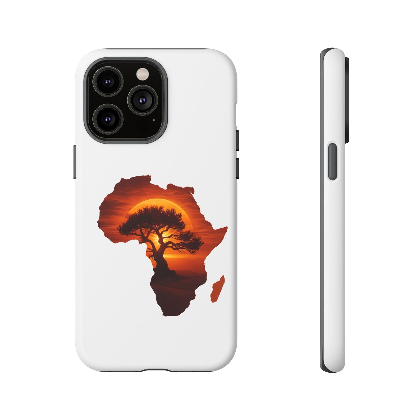 Unique Africa Map Sunset Phone Case iPhone 14 Pro Max Matte