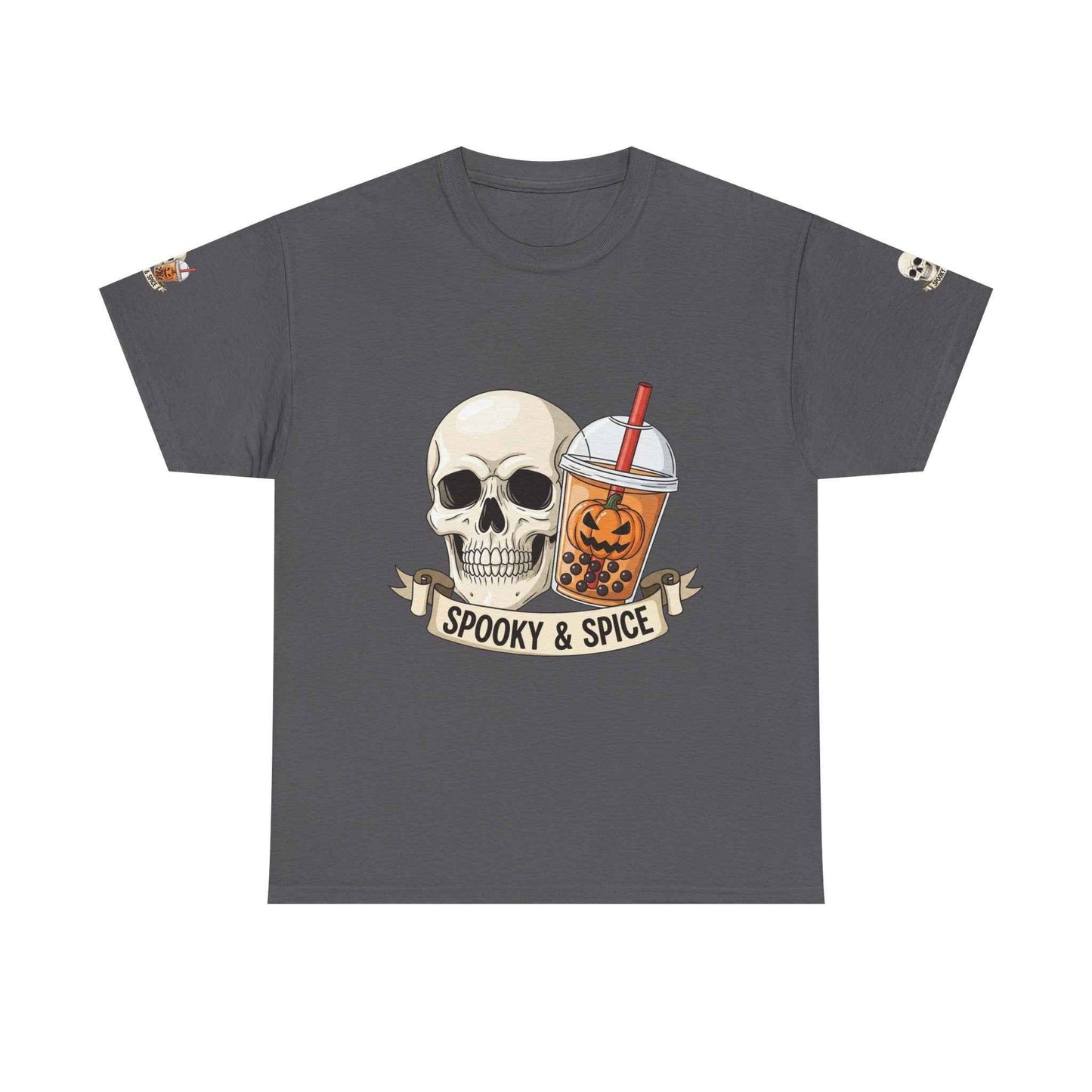 Halloween Skull Boba T-Shirt Charcoal