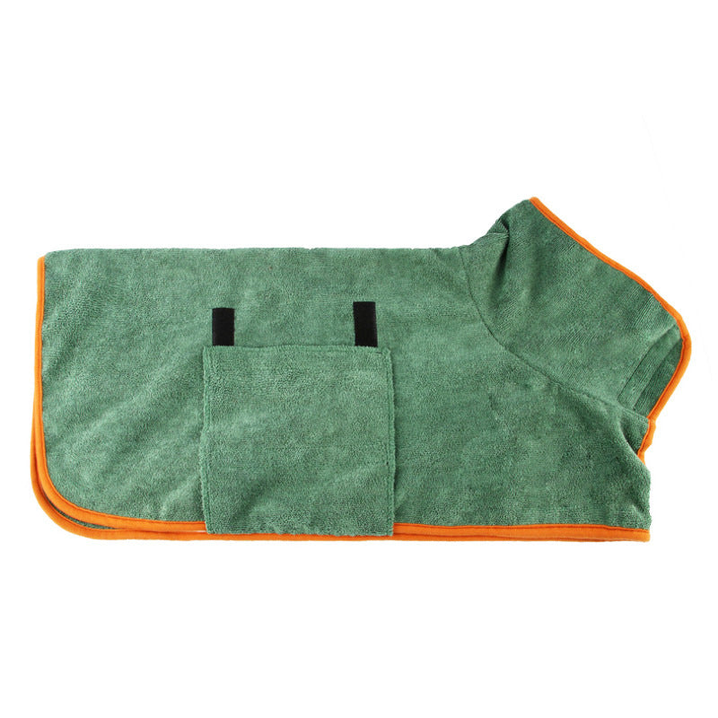 Pet Bathrobe for Dogs dark green XS code for 4-7kg pets